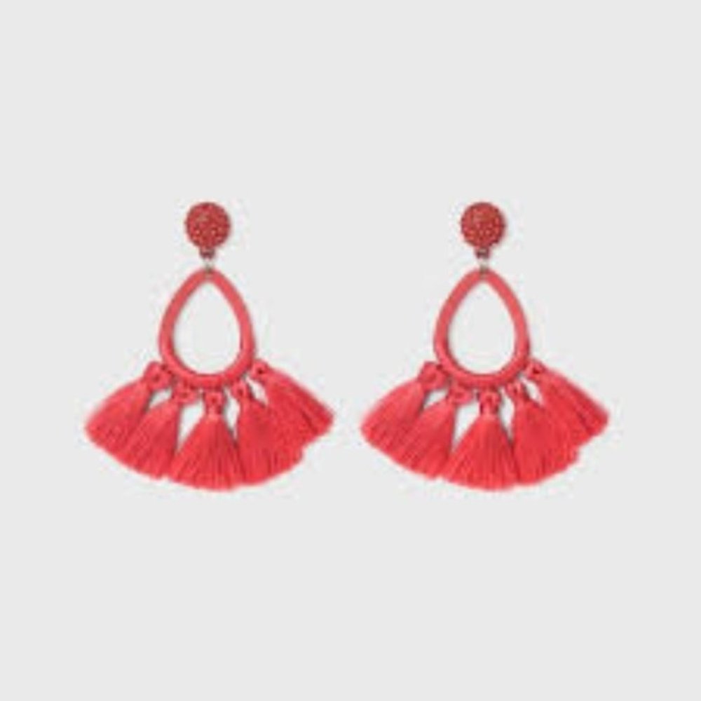 SUGARFIX by BaubleBar Tassel Fringe Hoop Earrings - Picture 6 of 6